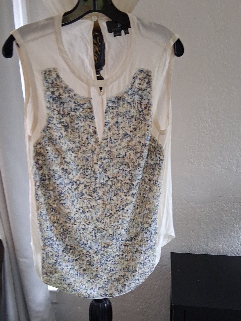Sachin + Babi Cream Camisole with Blue Sequin Front